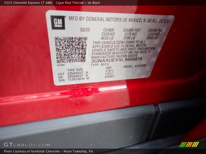 Cajun Red Tintcoat / Jet Black 2020 Chevrolet Equinox LT AWD