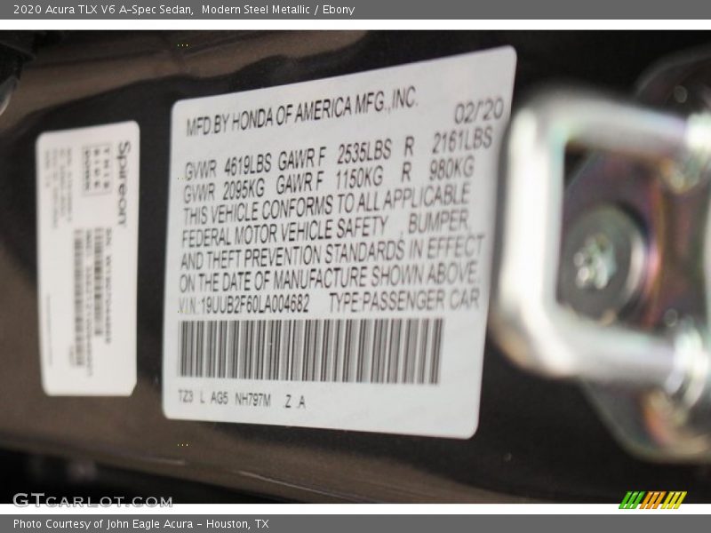 Modern Steel Metallic / Ebony 2020 Acura TLX V6 A-Spec Sedan