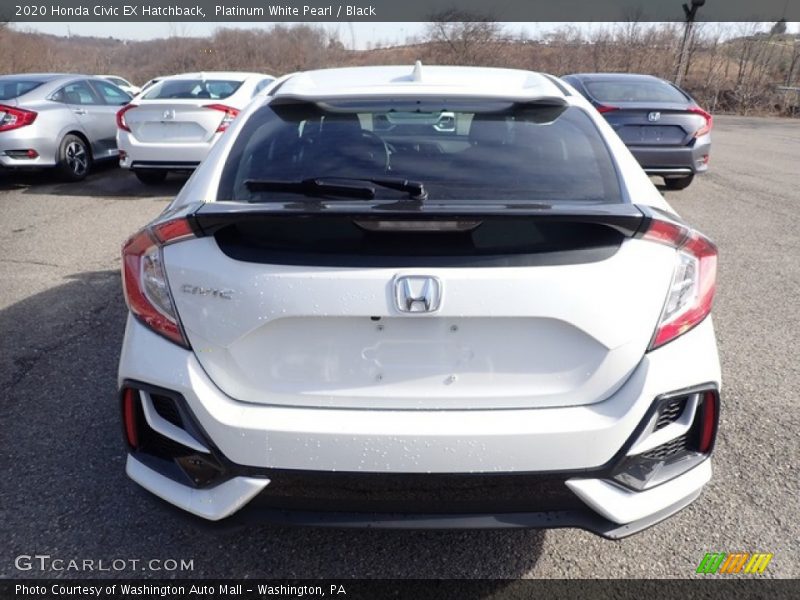 Platinum White Pearl / Black 2020 Honda Civic EX Hatchback
