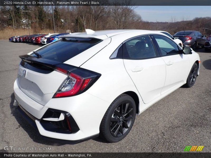 Platinum White Pearl / Black 2020 Honda Civic EX Hatchback