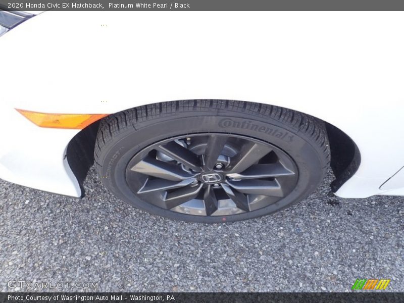 Platinum White Pearl / Black 2020 Honda Civic EX Hatchback