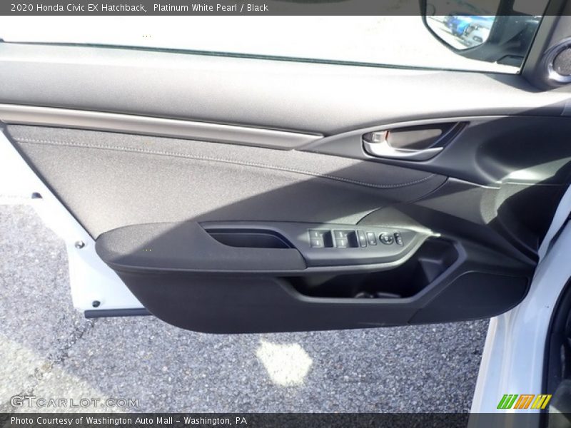 Platinum White Pearl / Black 2020 Honda Civic EX Hatchback