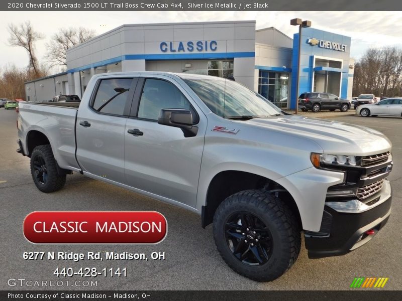 Silver Ice Metallic / Jet Black 2020 Chevrolet Silverado 1500 LT Trail Boss Crew Cab 4x4
