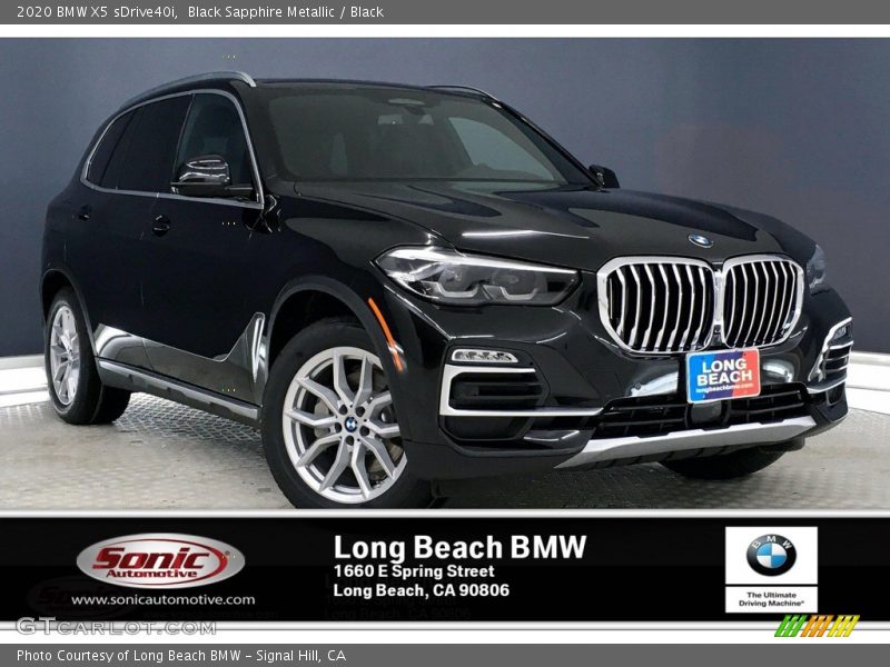 Black Sapphire Metallic / Black 2020 BMW X5 sDrive40i