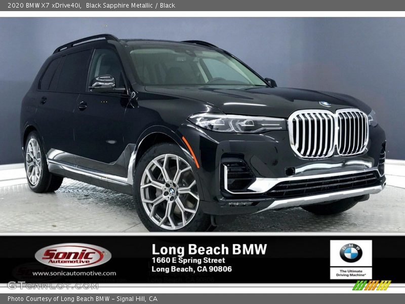 Black Sapphire Metallic / Black 2020 BMW X7 xDrive40i