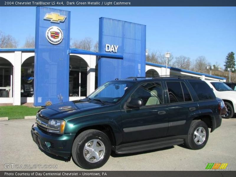 Dark Green Metallic / Light Cashmere 2004 Chevrolet TrailBlazer LS 4x4