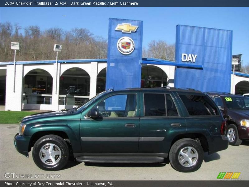 Dark Green Metallic / Light Cashmere 2004 Chevrolet TrailBlazer LS 4x4