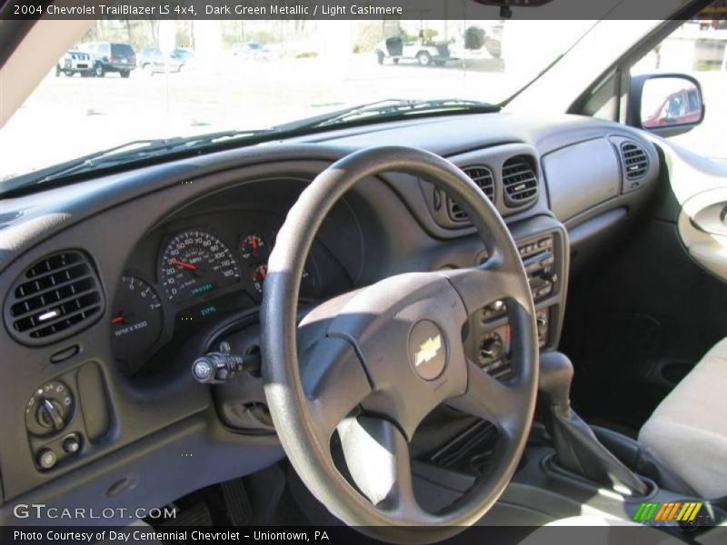 Dark Green Metallic / Light Cashmere 2004 Chevrolet TrailBlazer LS 4x4