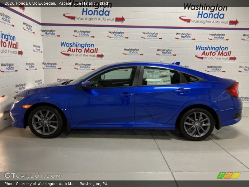 Aegean Blue Metallic / Black 2020 Honda Civic EX Sedan