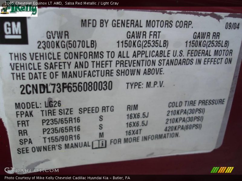 Salsa Red Metallic / Light Gray 2005 Chevrolet Equinox LT AWD