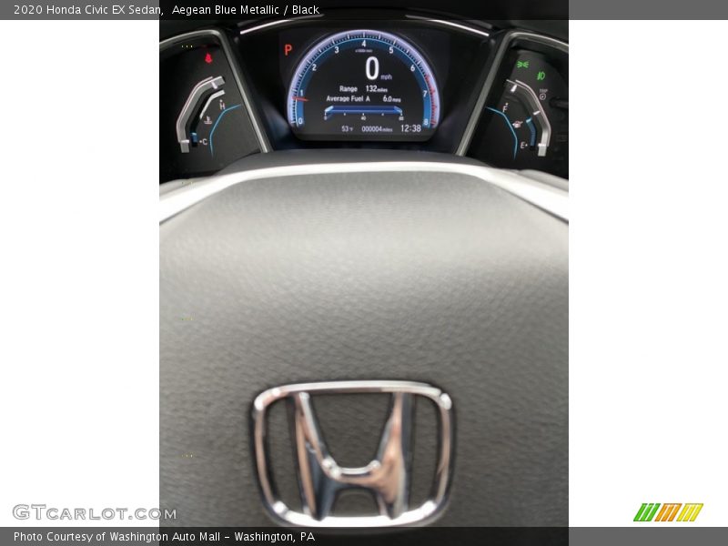 Aegean Blue Metallic / Black 2020 Honda Civic EX Sedan