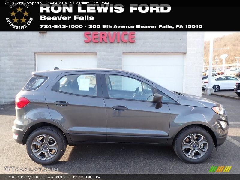 Smoke Metallic / Medium Light Stone 2020 Ford EcoSport S
