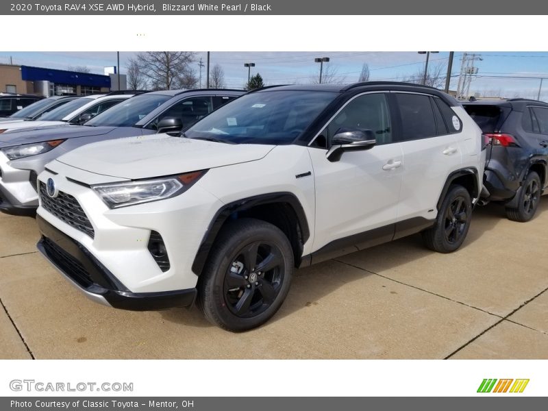 Blizzard White Pearl / Black 2020 Toyota RAV4 XSE AWD Hybrid