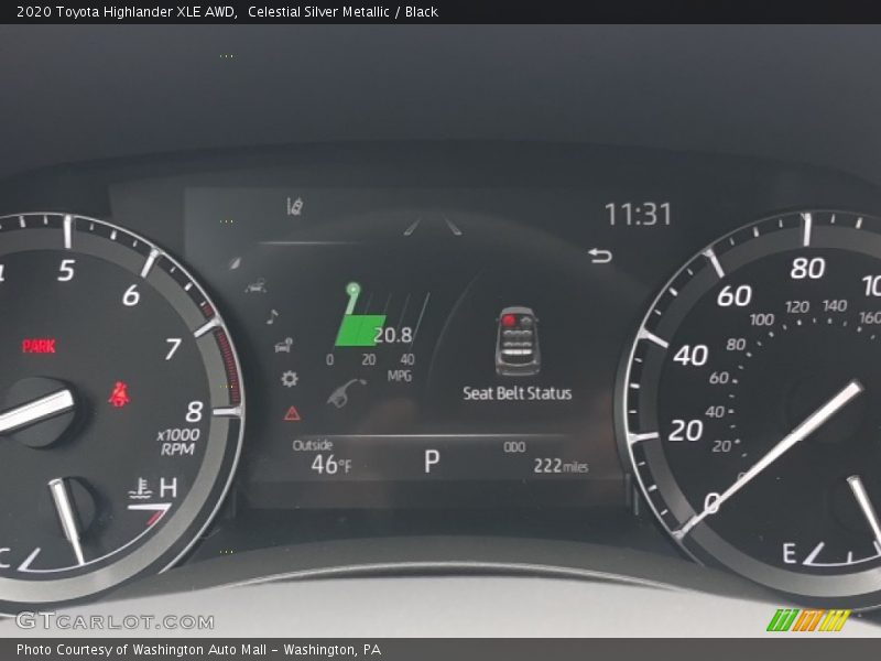 Celestial Silver Metallic / Black 2020 Toyota Highlander XLE AWD