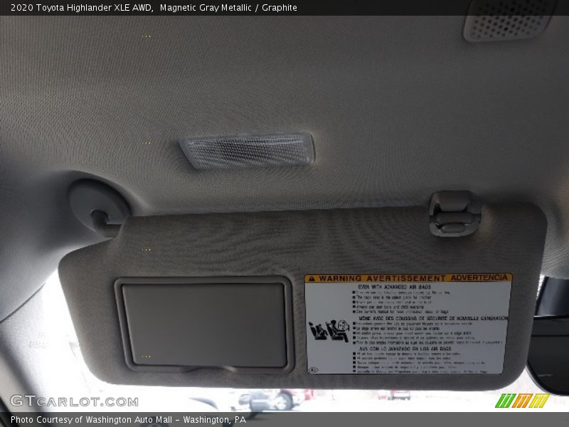 Magnetic Gray Metallic / Graphite 2020 Toyota Highlander XLE AWD
