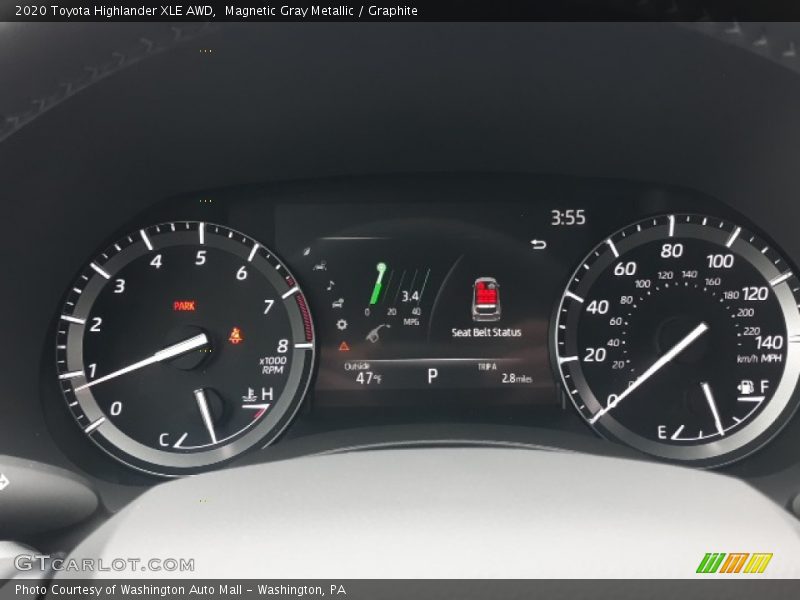 Magnetic Gray Metallic / Graphite 2020 Toyota Highlander XLE AWD
