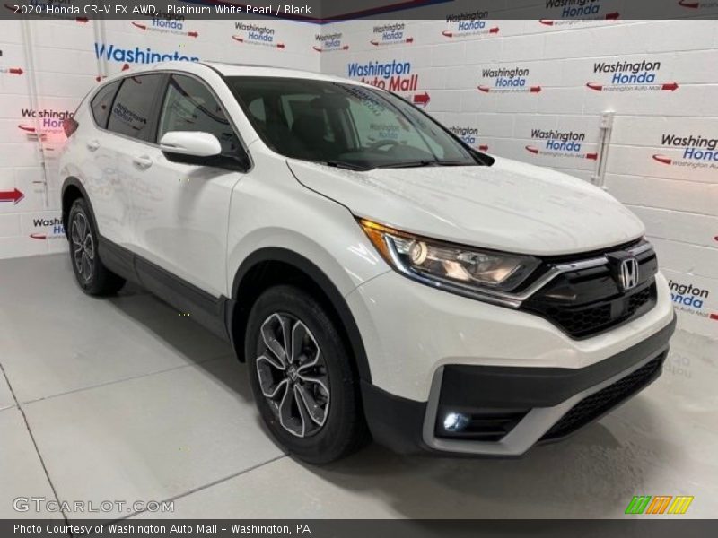 Platinum White Pearl / Black 2020 Honda CR-V EX AWD