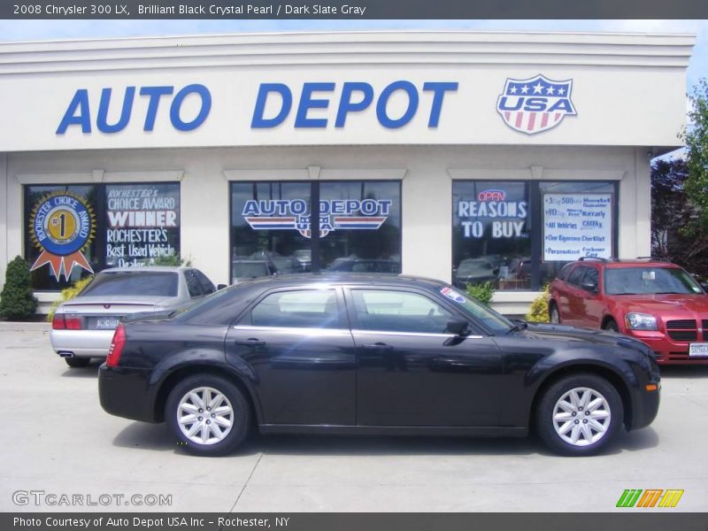Brilliant Black Crystal Pearl / Dark Slate Gray 2008 Chrysler 300 LX