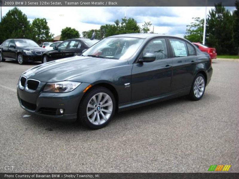 Tasman Green Metallic / Black 2009 BMW 3 Series 328xi Sedan