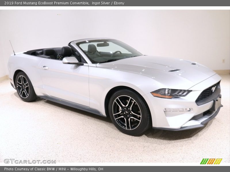 Ingot Silver / Ebony 2019 Ford Mustang EcoBoost Premium Convertible