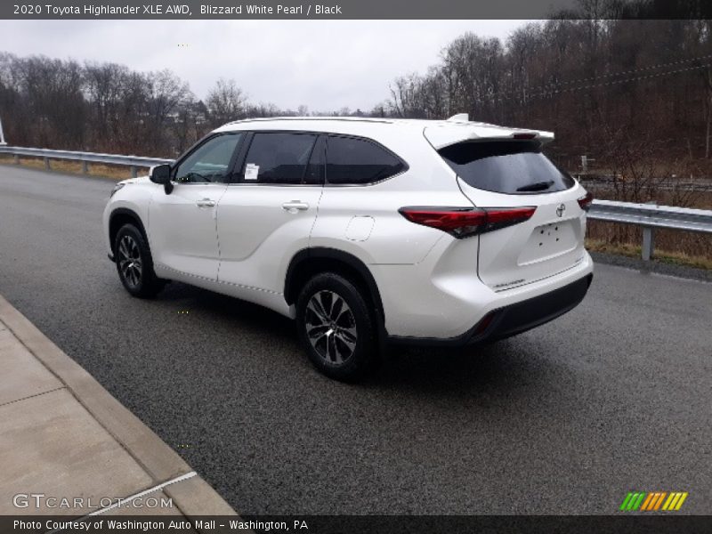 Blizzard White Pearl / Black 2020 Toyota Highlander XLE AWD