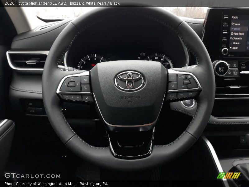 Blizzard White Pearl / Black 2020 Toyota Highlander XLE AWD