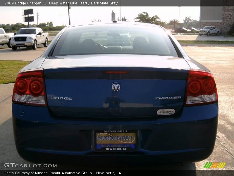 Deep Water Blue Pearl / Dark Slate Gray 2009 Dodge Charger SE