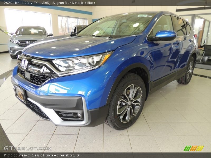 Aegean Blue Metallic / Black 2020 Honda CR-V EX-L AWD