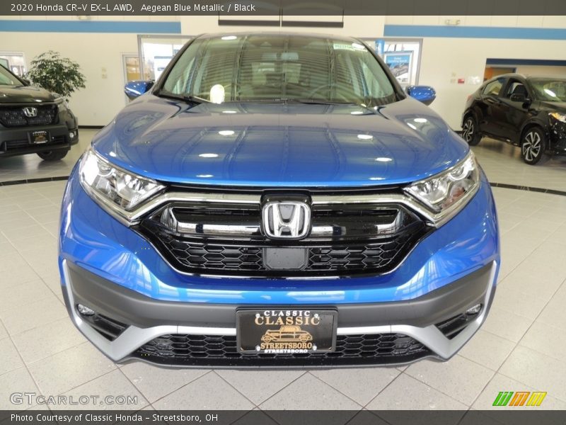 Aegean Blue Metallic / Black 2020 Honda CR-V EX-L AWD