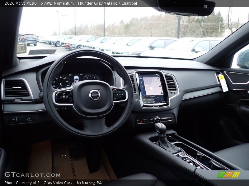 Thunder Gray Metallic / Charcoal 2020 Volvo XC90 T6 AWD Momentum