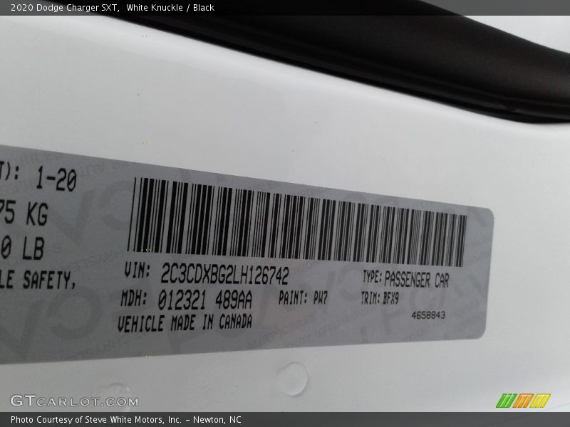 White Knuckle / Black 2020 Dodge Charger SXT