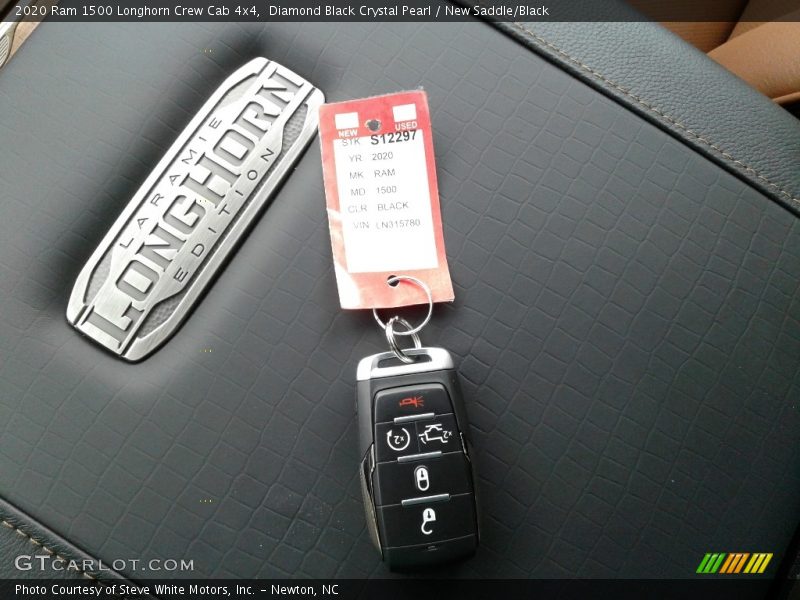 Diamond Black Crystal Pearl / New Saddle/Black 2020 Ram 1500 Longhorn Crew Cab 4x4
