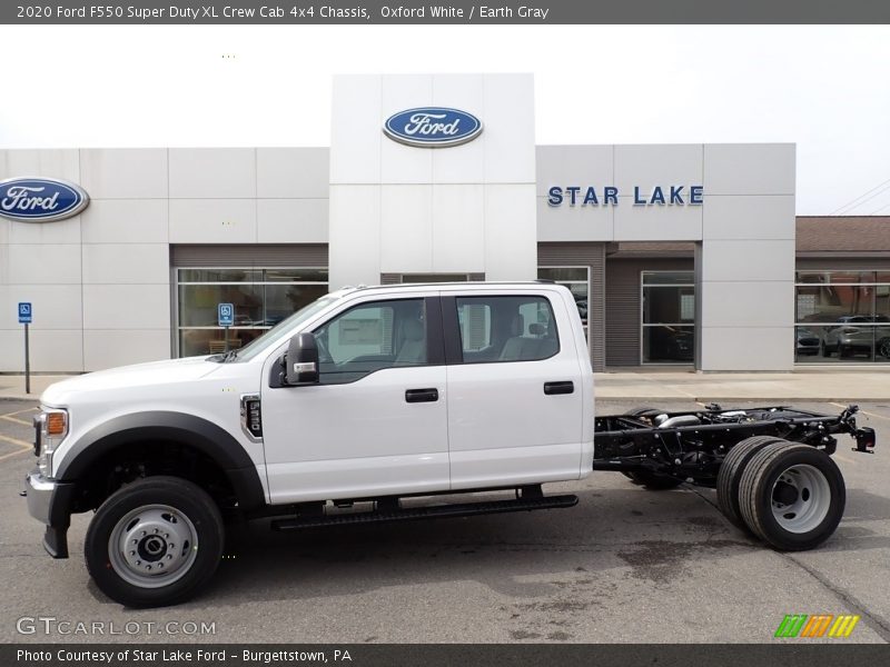 Oxford White / Earth Gray 2020 Ford F550 Super Duty XL Crew Cab 4x4 Chassis