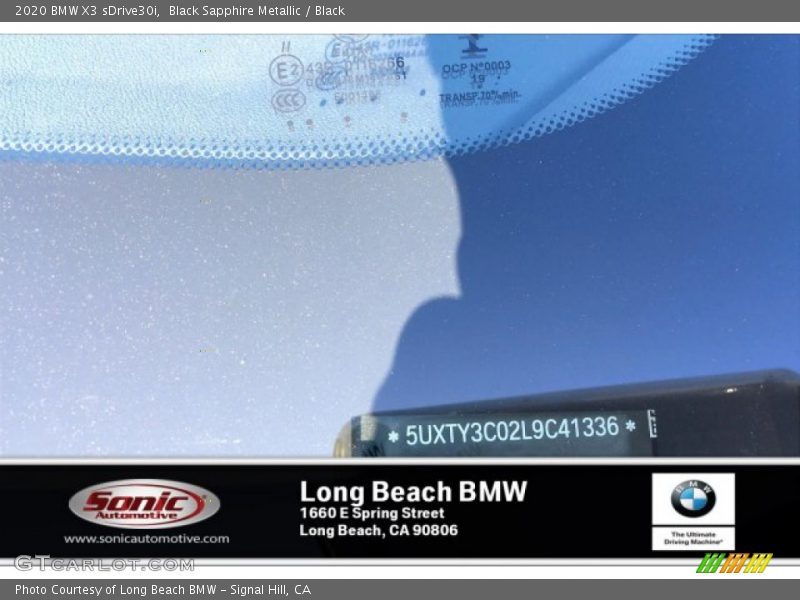 Black Sapphire Metallic / Black 2020 BMW X3 sDrive30i