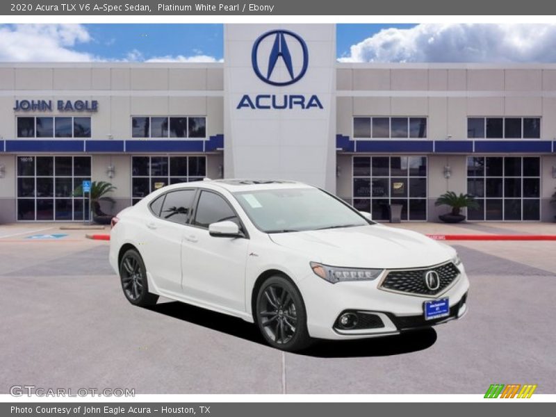 Platinum White Pearl / Ebony 2020 Acura TLX V6 A-Spec Sedan