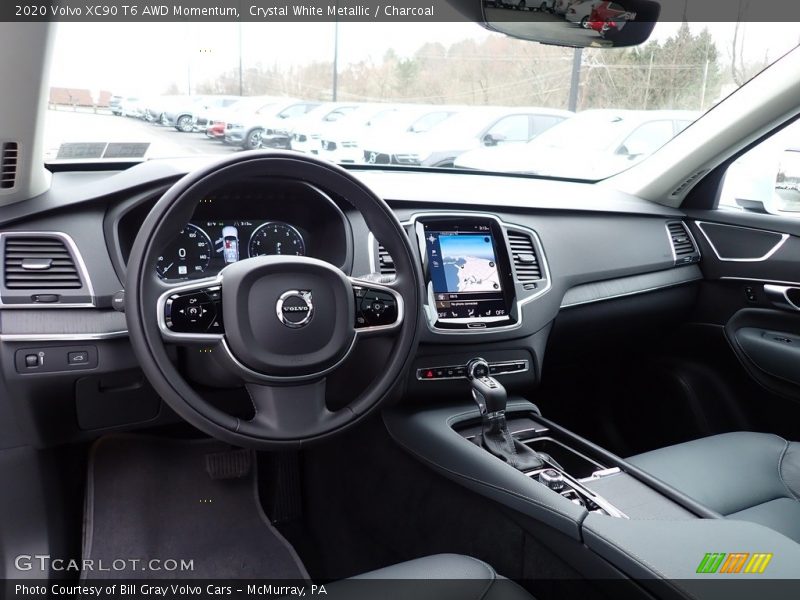 Crystal White Metallic / Charcoal 2020 Volvo XC90 T6 AWD Momentum