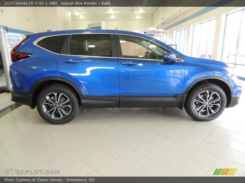 Aegean Blue Metallic / Black 2020 Honda CR-V EX-L AWD