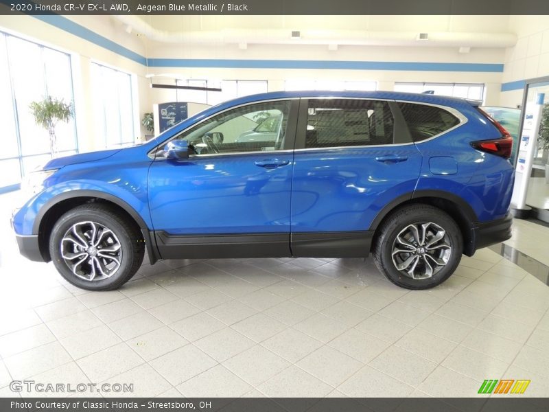 Aegean Blue Metallic / Black 2020 Honda CR-V EX-L AWD