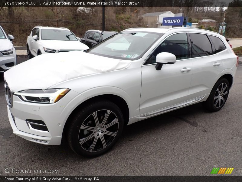 Crystal White Metallic / Maroon Brown 2020 Volvo XC60 T5 AWD Inscription