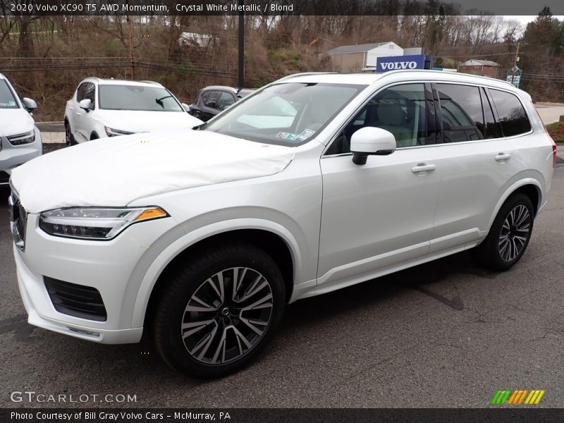 Crystal White Metallic / Blond 2020 Volvo XC90 T5 AWD Momentum
