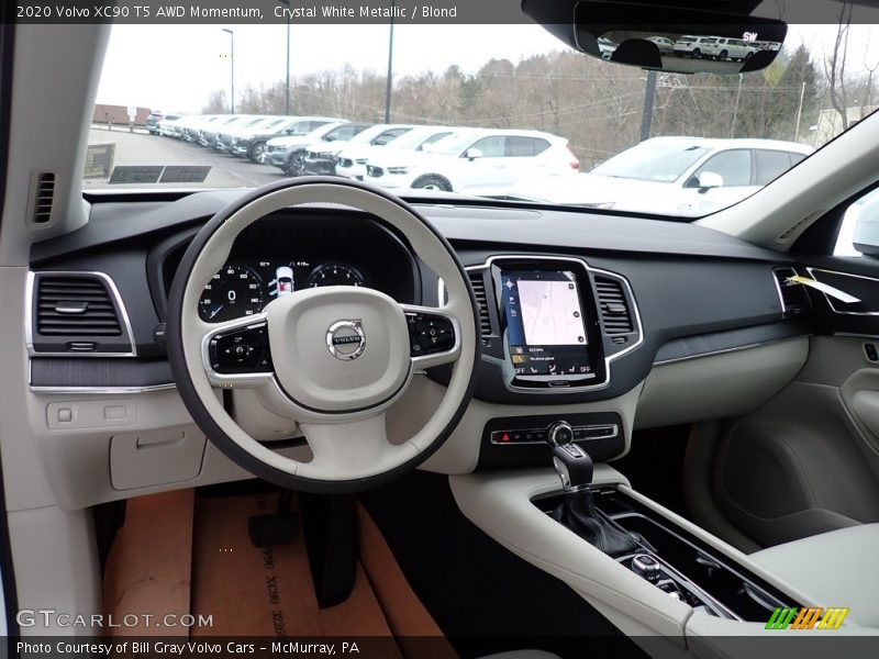 Crystal White Metallic / Blond 2020 Volvo XC90 T5 AWD Momentum