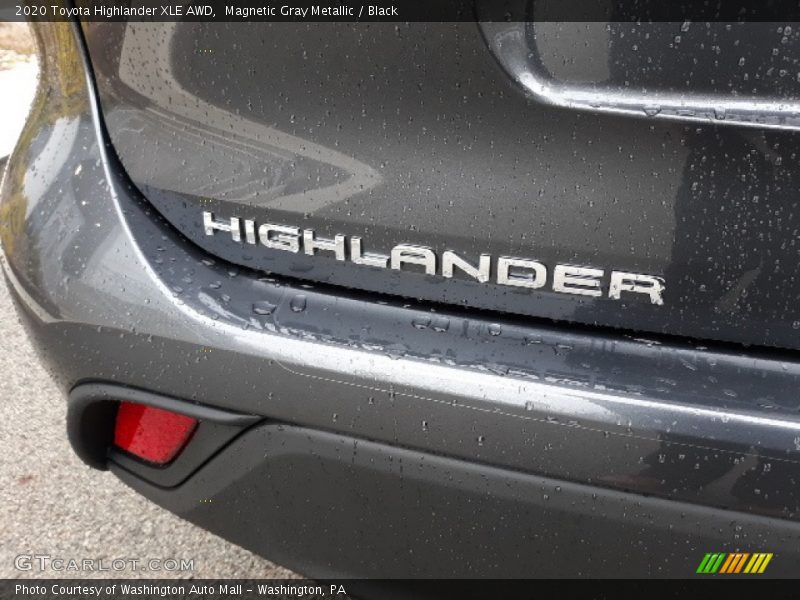 Magnetic Gray Metallic / Black 2020 Toyota Highlander XLE AWD