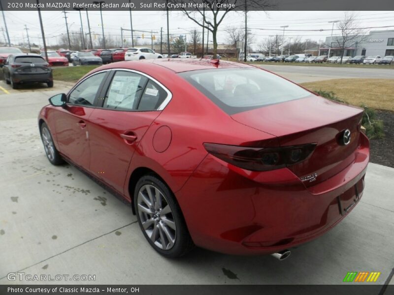 Soul Red Crystal Metallic / Greige 2020 Mazda MAZDA3 Preferred Sedan AWD