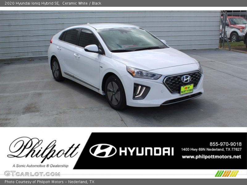 Ceramic White / Black 2020 Hyundai Ioniq Hybrid SE