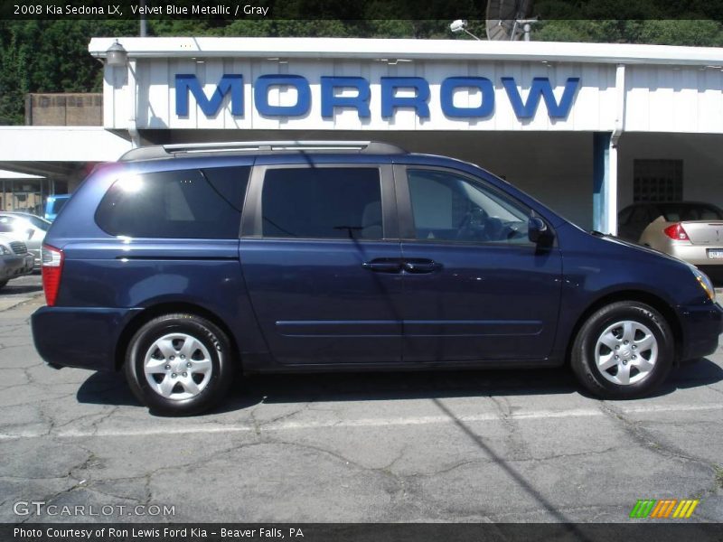 Velvet Blue Metallic / Gray 2008 Kia Sedona LX