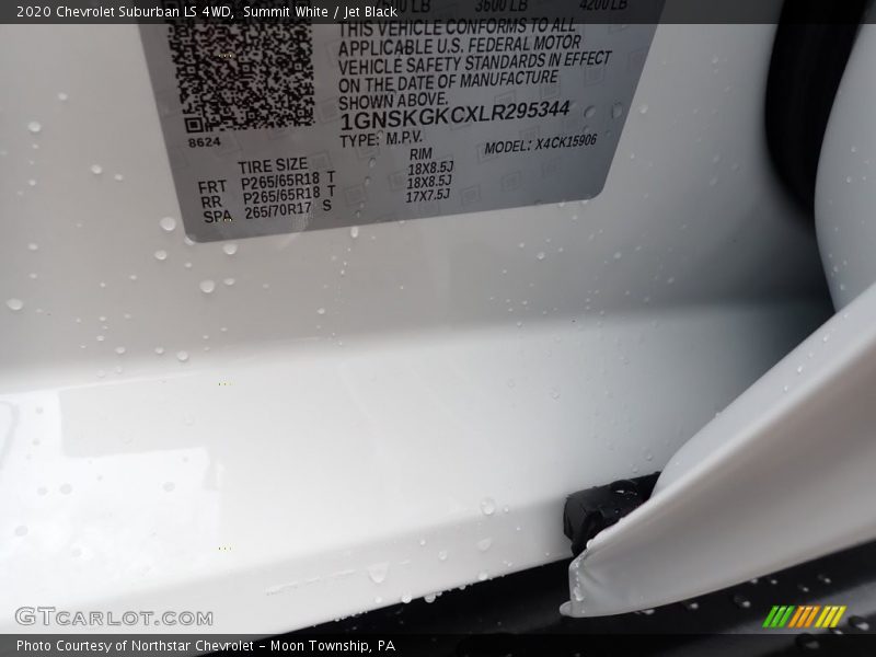 Summit White / Jet Black 2020 Chevrolet Suburban LS 4WD