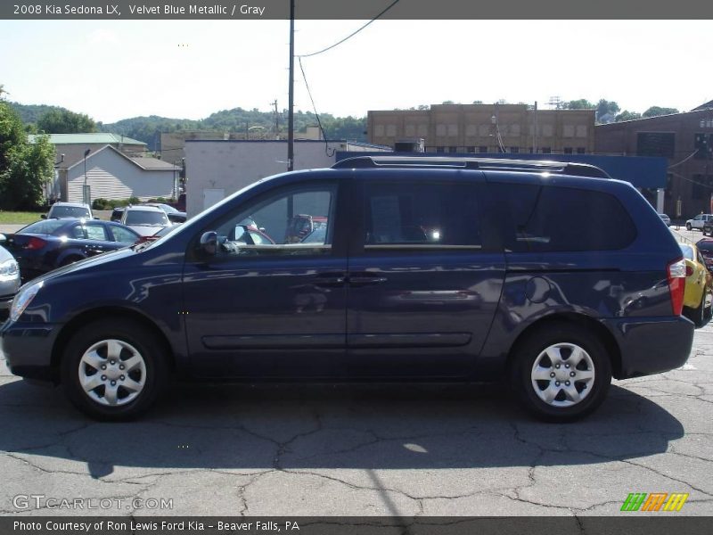 Velvet Blue Metallic / Gray 2008 Kia Sedona LX
