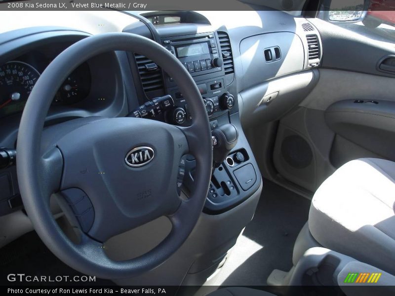 Velvet Blue Metallic / Gray 2008 Kia Sedona LX