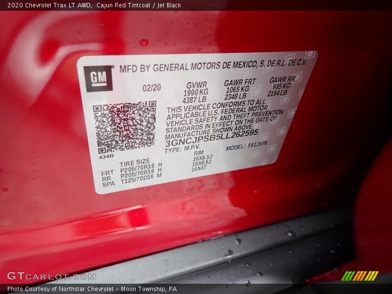 Cajun Red Tintcoat / Jet Black 2020 Chevrolet Trax LT AWD