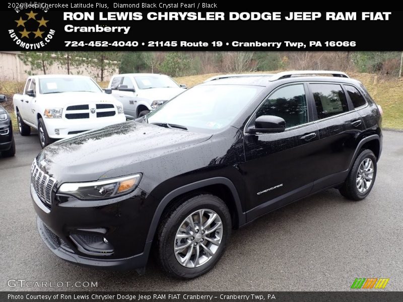 Diamond Black Crystal Pearl / Black 2020 Jeep Cherokee Latitude Plus